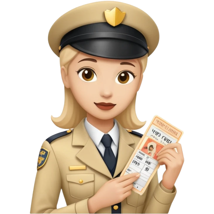 persona vendedora de tickets de cine, con uniforme y taquilla, sosteniendo boletos emoji