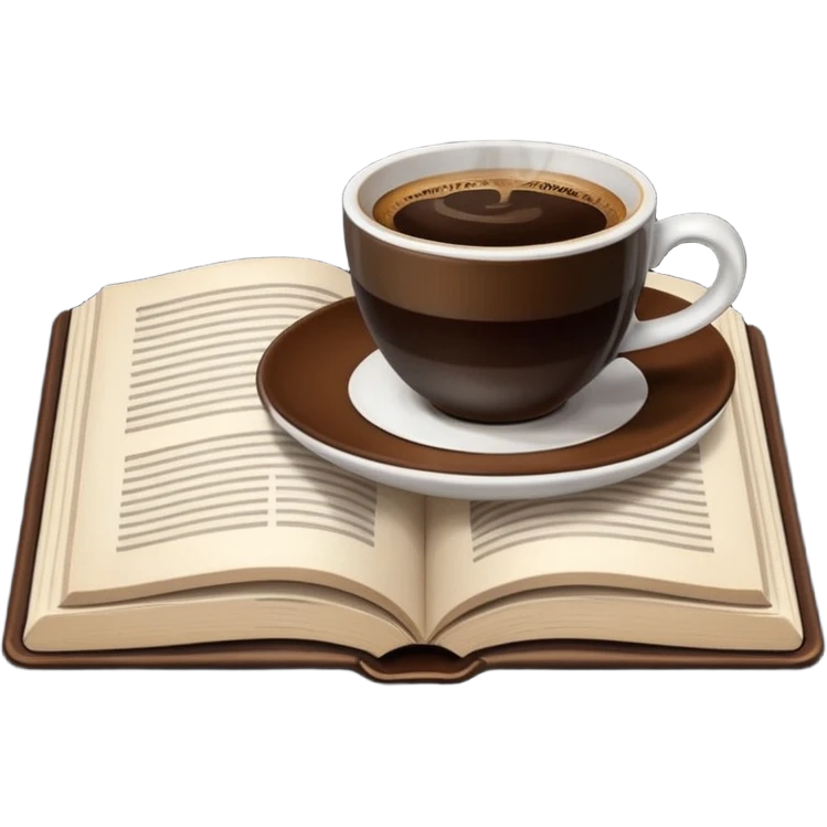 Coffee and a open book emoji
