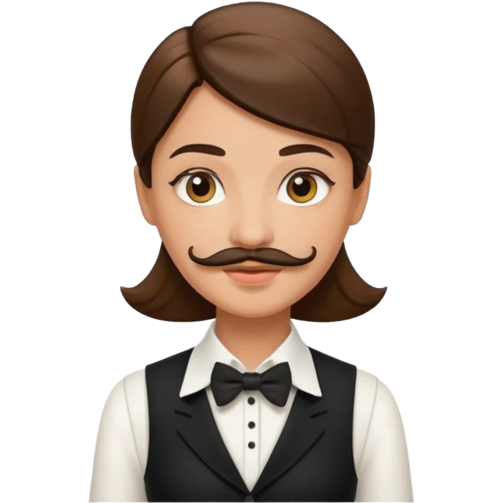 mustached waiter woman emoji