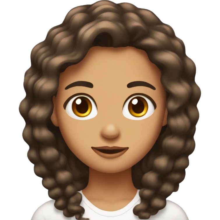 Paquete de emojis de una chica morena, cabello ondulado color marrón  emoji