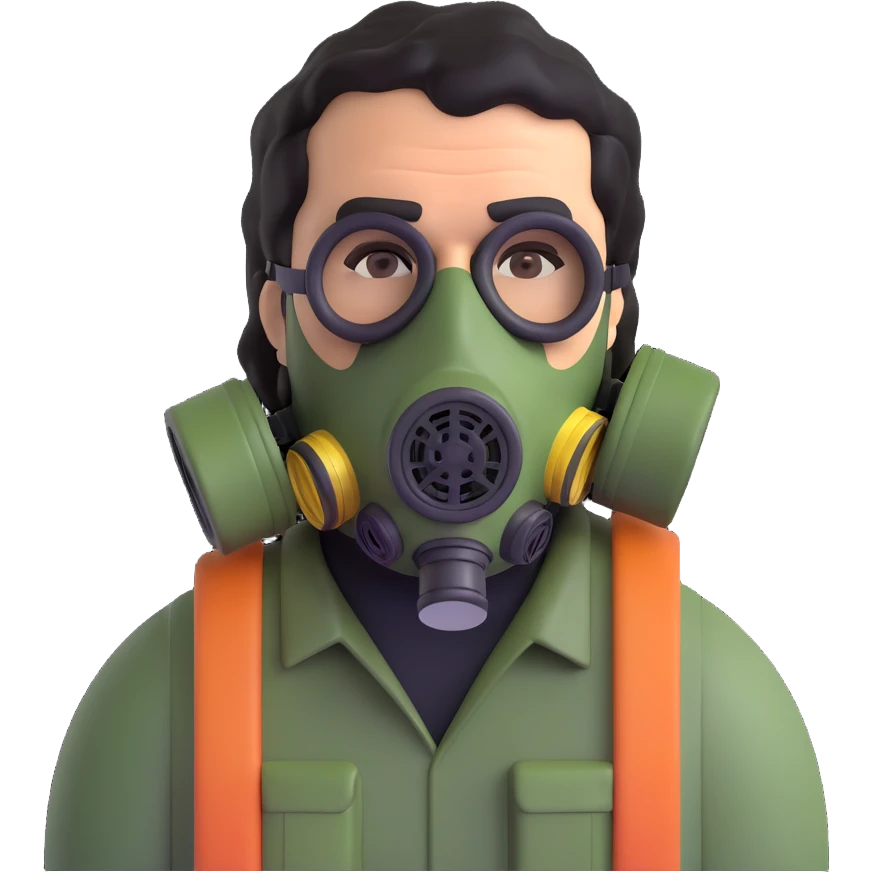 pablo escobar wearing a gas mask emoji