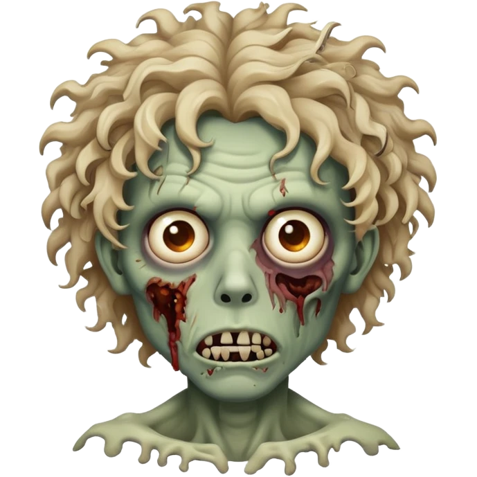 curly hair zombie emoji