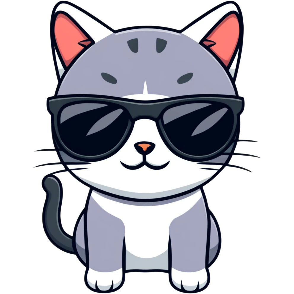Cat with sunglasses emoji