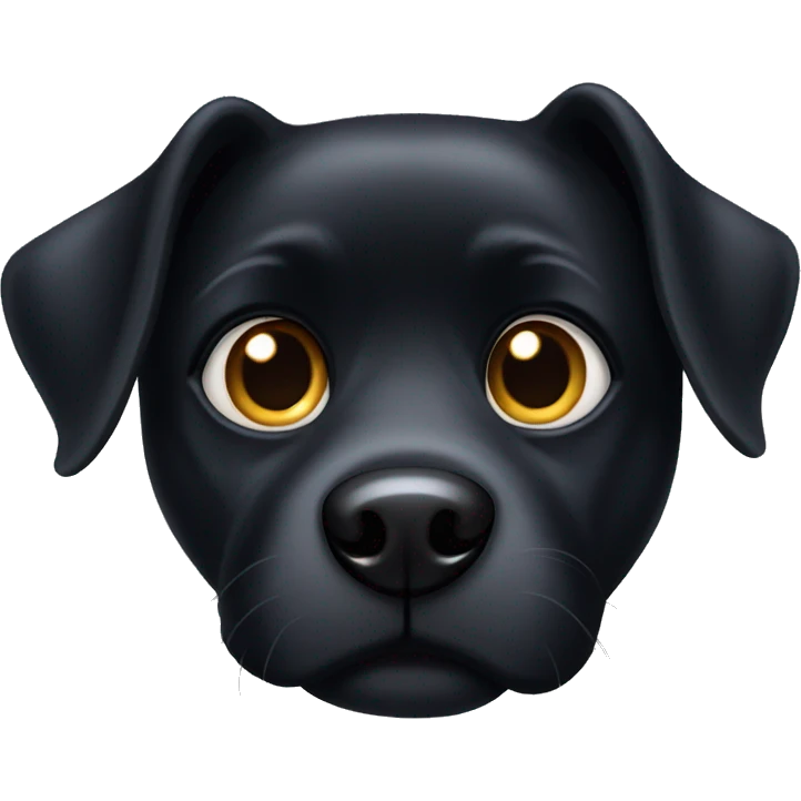 Black dog with big eyes  emoji
