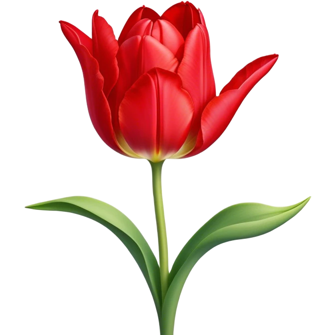 ​Cinematic Realistic Tulip, depicted as a single, exquisitely detailed bloom with vibrant red petals and a delicate stem, softly illuminated by natural light that highlights its graceful beauty and elegant form, emoji