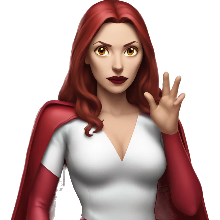 scarlet witch from marvel comics with evil  emoji