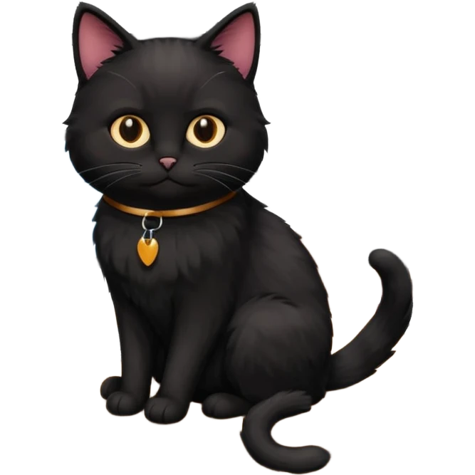 black office cat working at its desk emoji