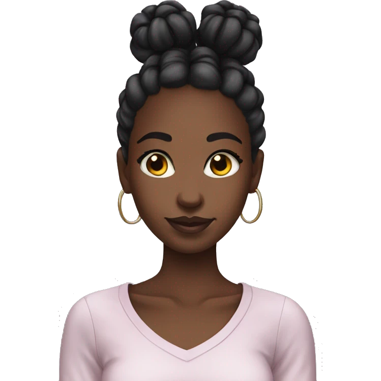 black girl space buns emoji