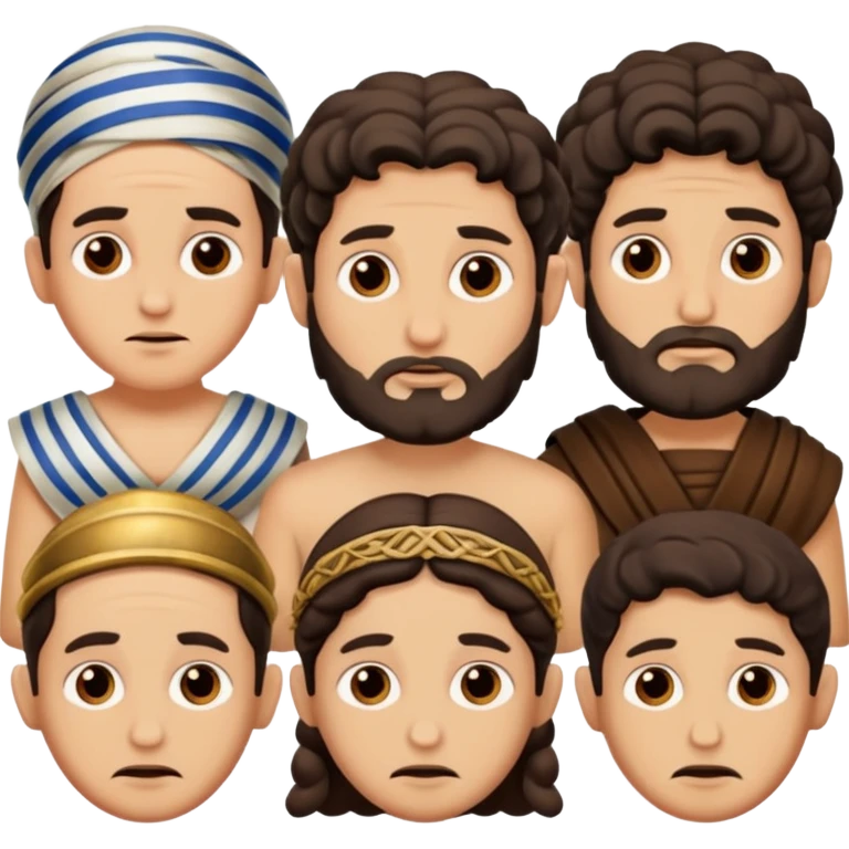 WIl je groep mensen, paar mensen in joods leven in roman tijd. 
Ze kijken niet blij emoji