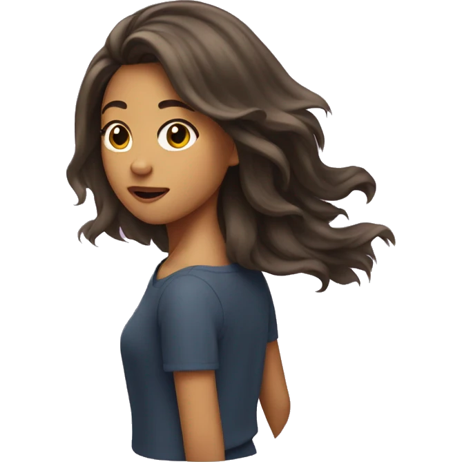 The girl who tossed her hair emoji