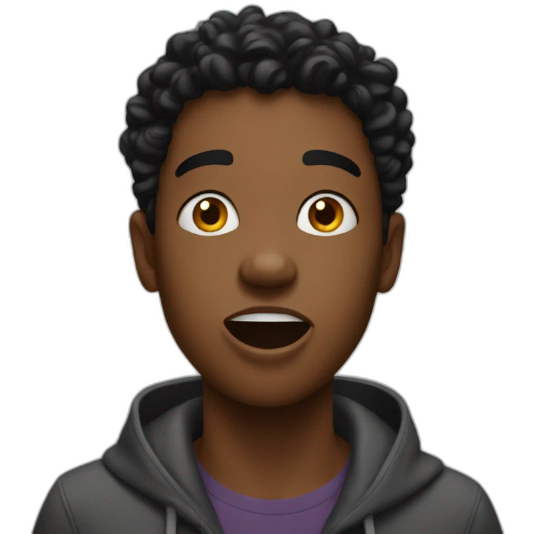 amazed black teen emoji