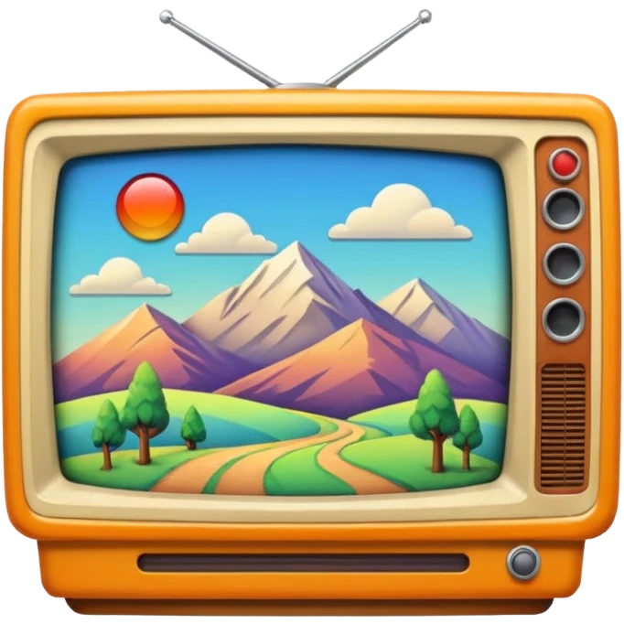 thumbnail picture mac os, retro video preview tv icon, landscape in video emoji