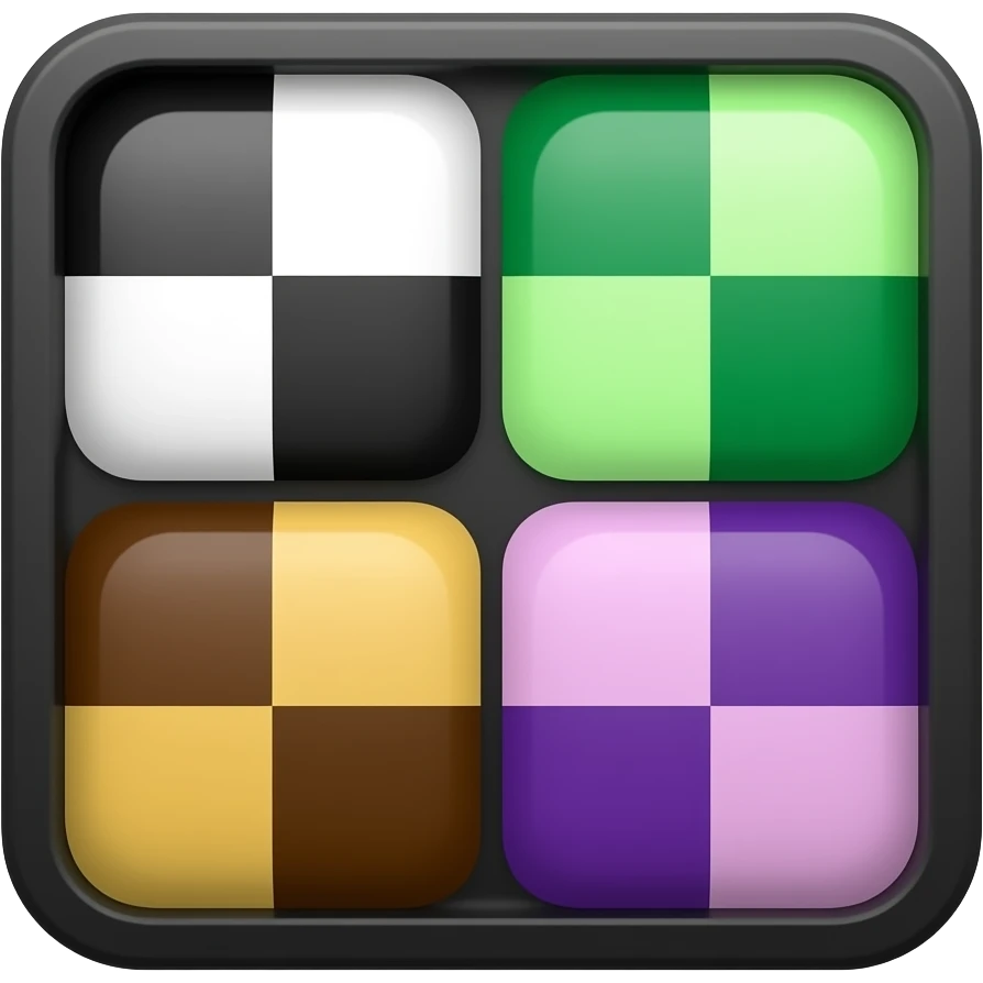 creer un logo avec damier mais que 4 carre couleur ps1 emoji