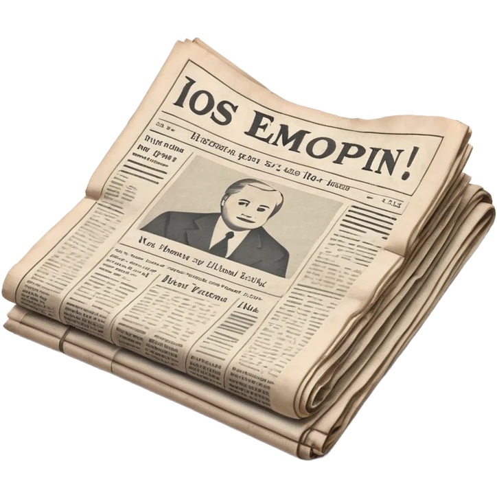 newspaper with headlines folded emoji
