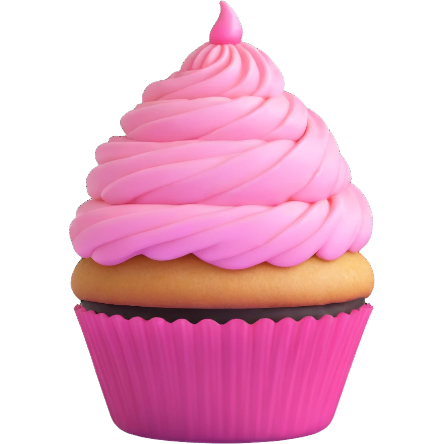 cupcake with pink icing emoji