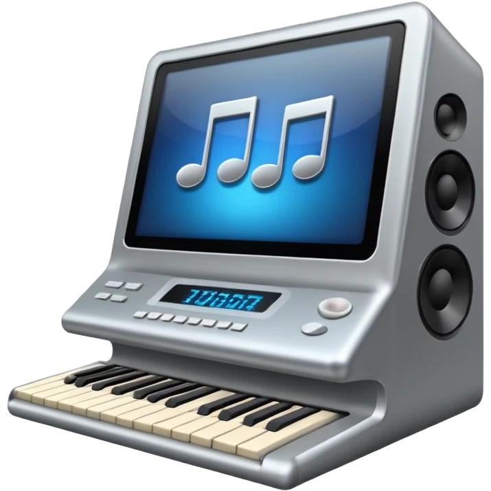 a computer play music emoji