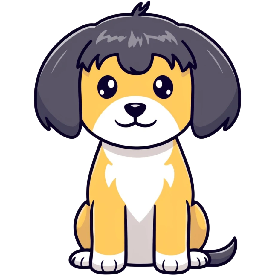 Dog with wig 67 emoji