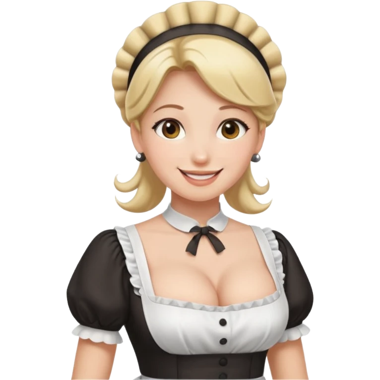 maid, big boobs, nipples slip emoji