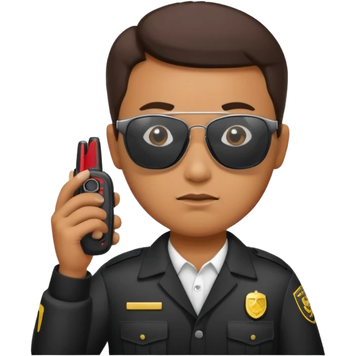 school security, sun glasses, holding walkie-talkie emoji
