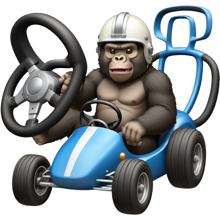 king kong gorilla racetrack a car with helme emoji