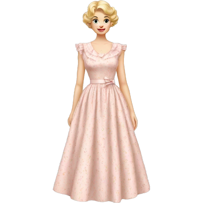 pale pink Vintage flowery dress emoji