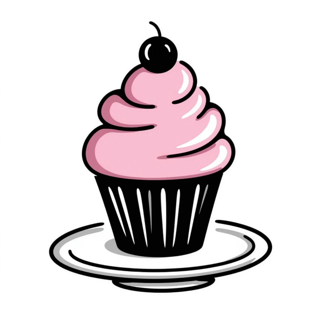 cupcake with pink icing emoji