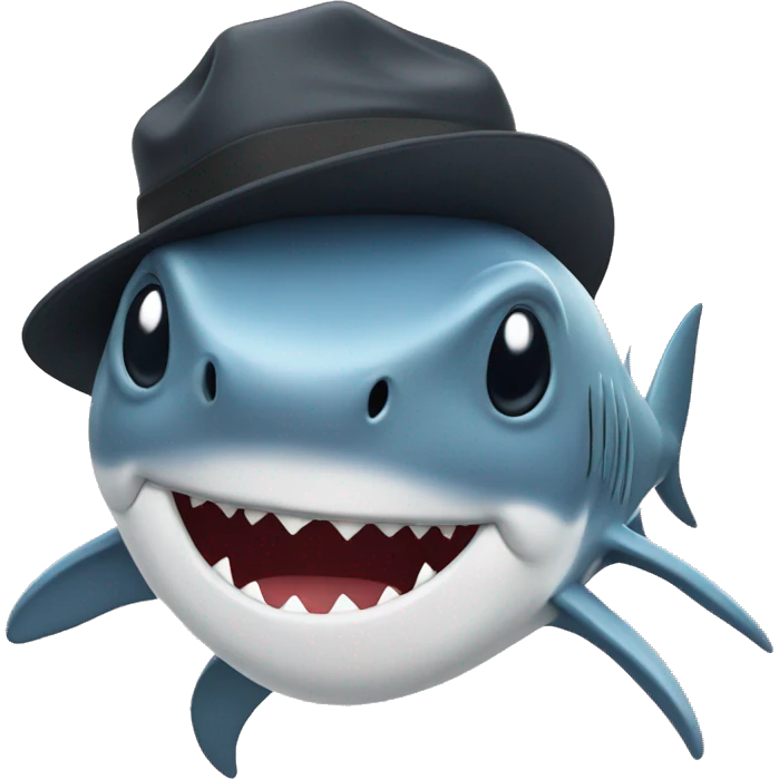shark with hat emoji