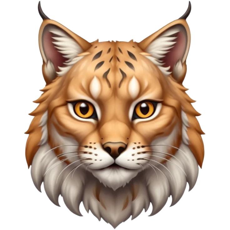 A high-resolution photo-realistic digital illustration of a majestic lynx emoji