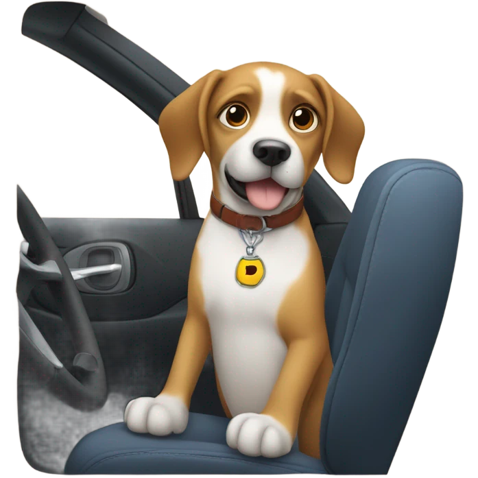 Dog driving car emoji