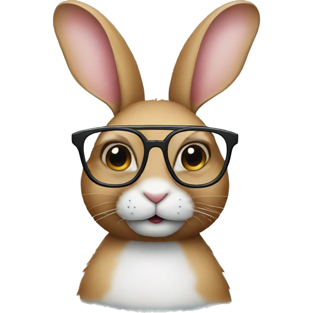 Rabbit with glasses emoji