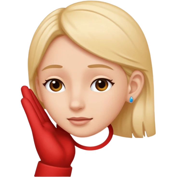 Hand touching ear emoji