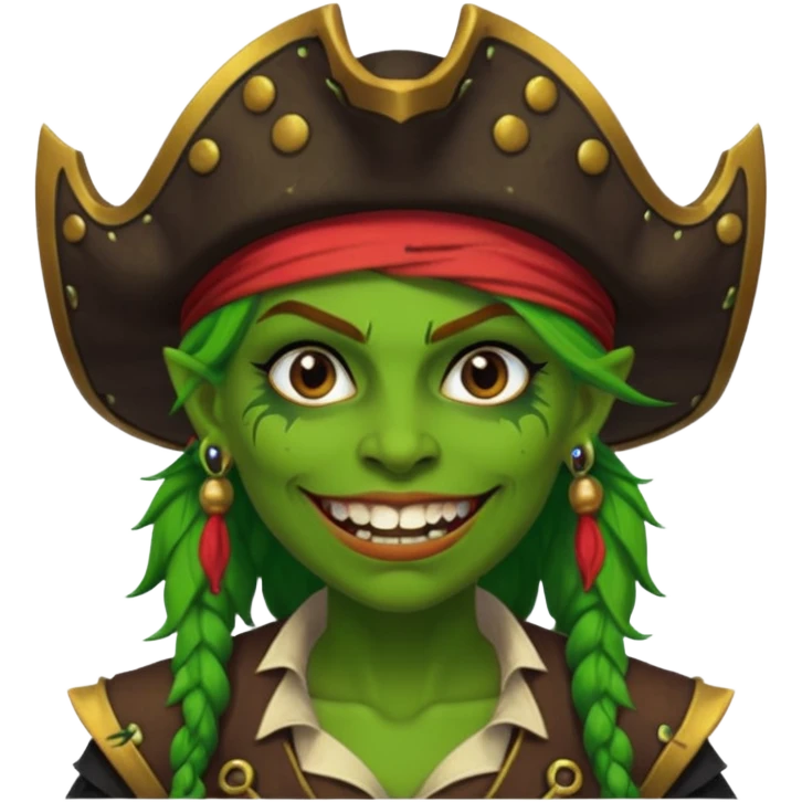 ork pirate woman long teeth emoji