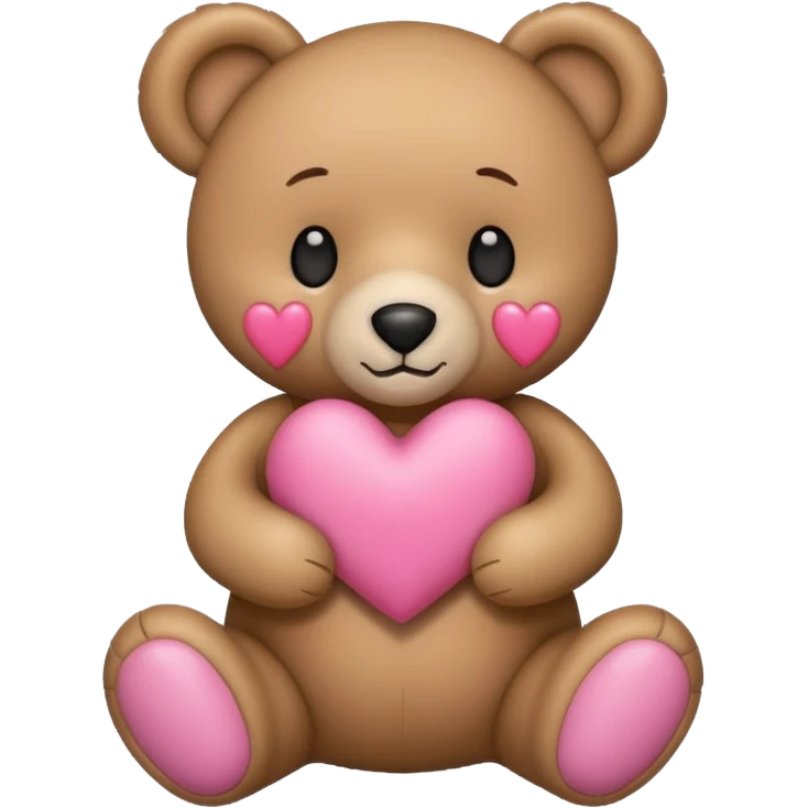 Teddy bear with a pink heart emoji