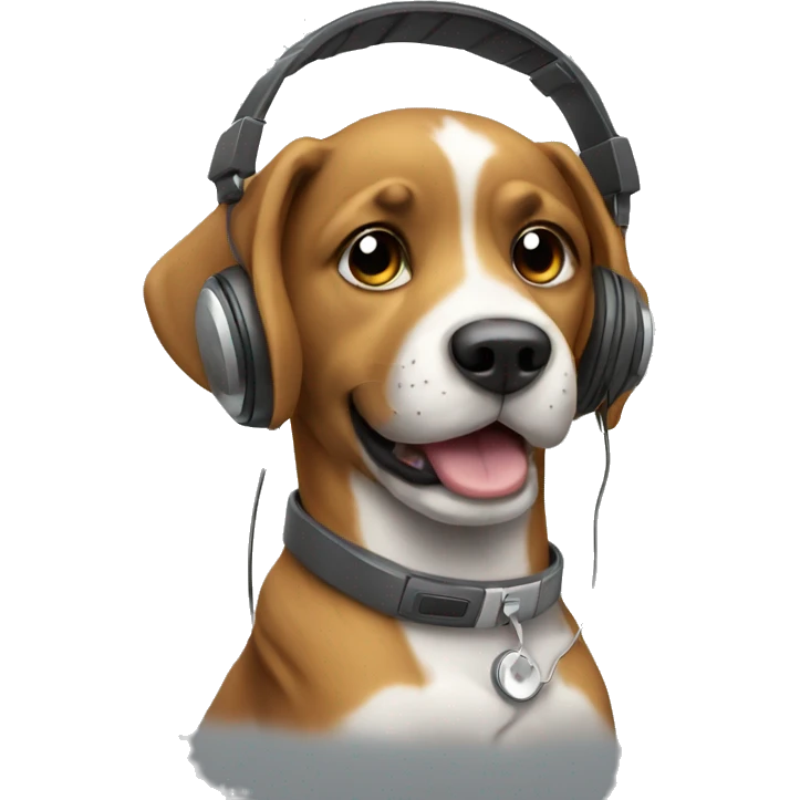 Dog with headphones emoji