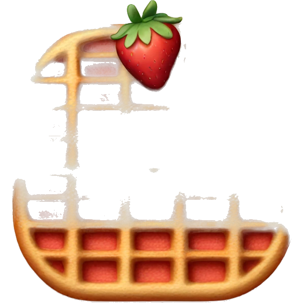 Strawberry waffle emoji