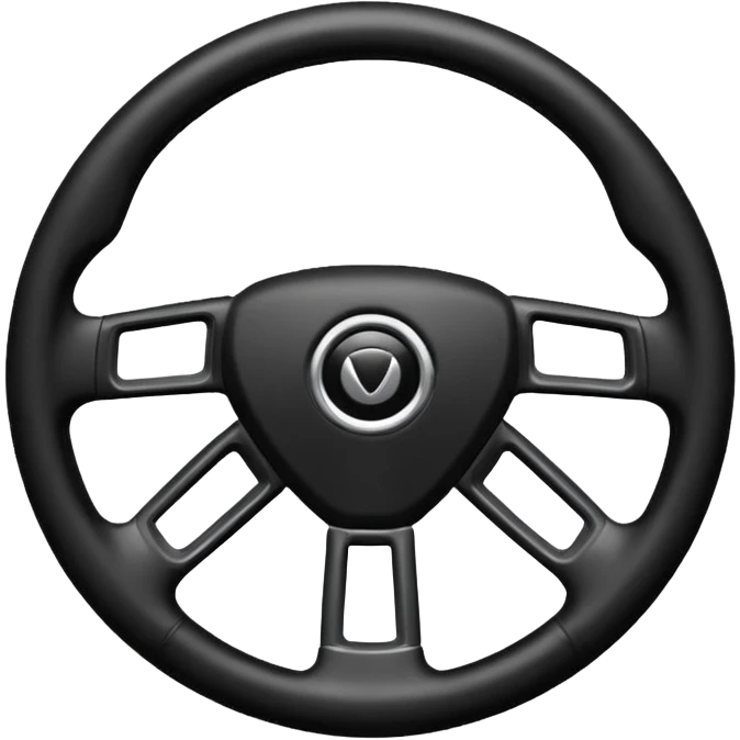 The car's steering wheel is black and only the center has a light on it. emoji