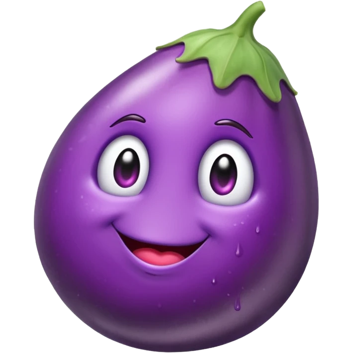Eggplant dripping white liquid emoji