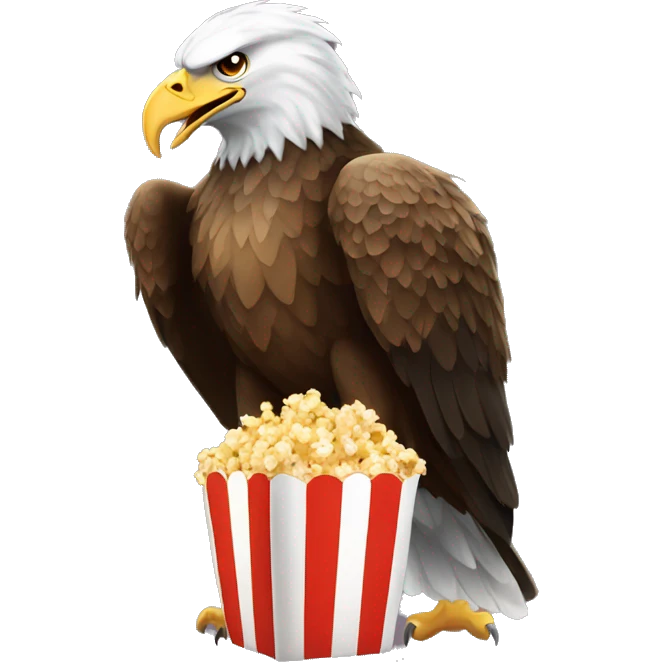 A eagle eating popcorn  emoji