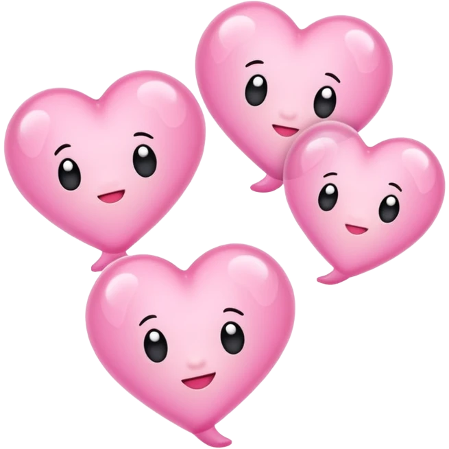 Thinking bubbles with pink hearts  emoji