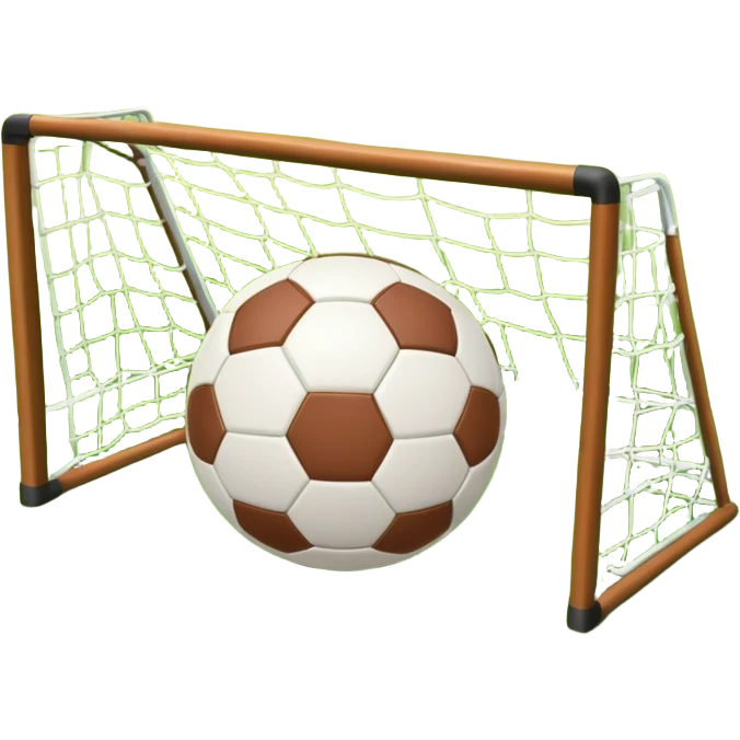 A football resting on the grass of a soccer field, with goalposts and field markings in the background. The scene highlights the ball's position at the center of the action, emphasizing the competitive atmosphere and readiness for play. emoji