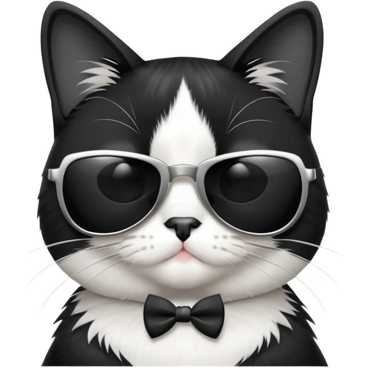 tuxedo cat wearing sunglasses  emoji