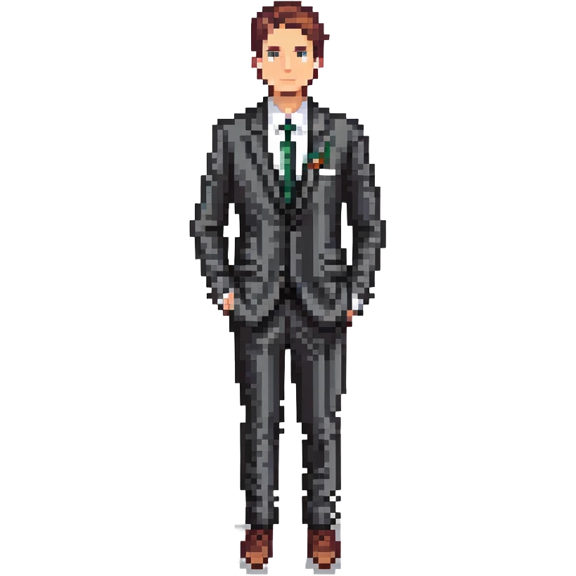 man wearing a suit with black horizontal stripes emoji