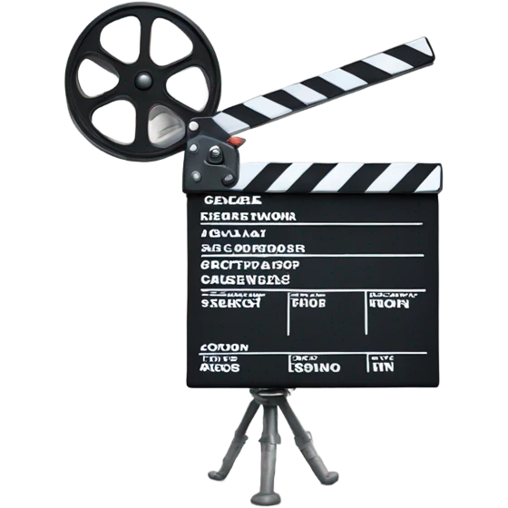 mechanical hand is holding clapper board emoji