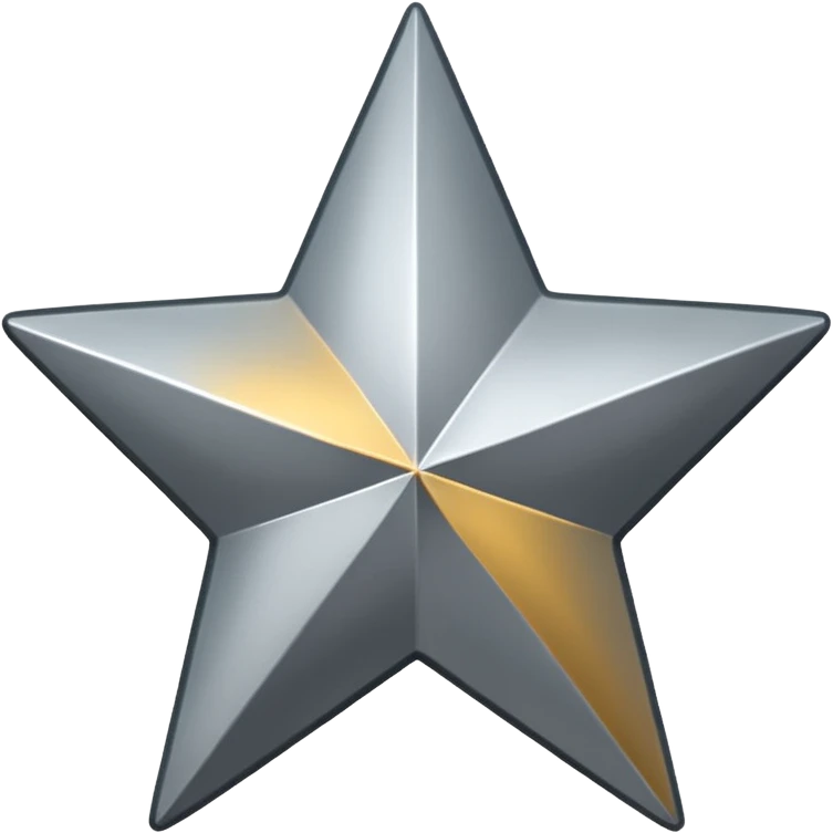 grey star, metallic look emoji
