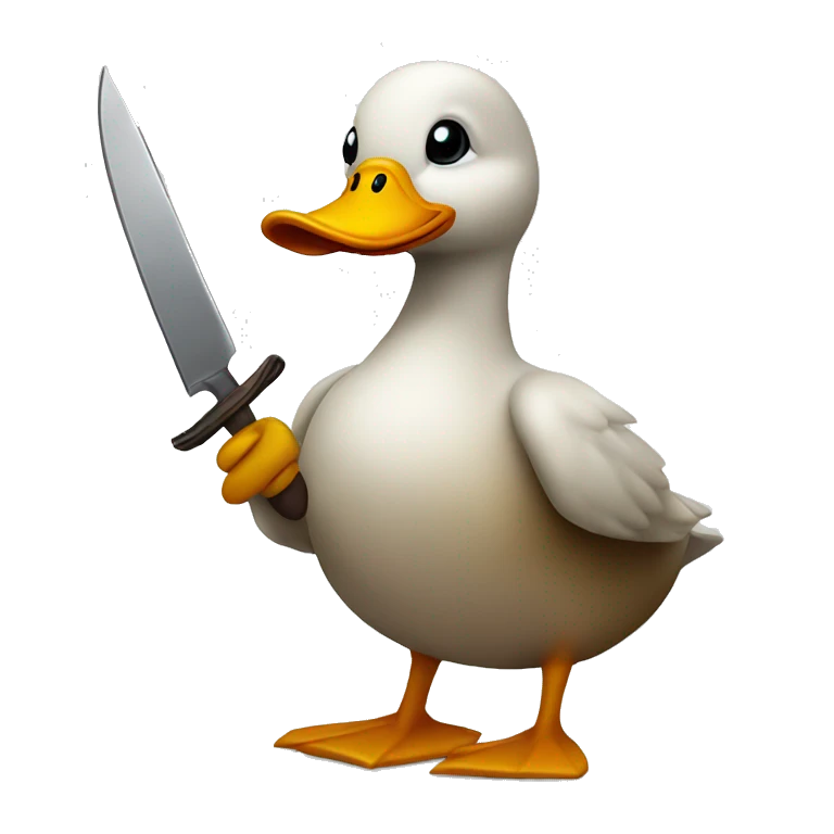 Duck holding knife  emoji