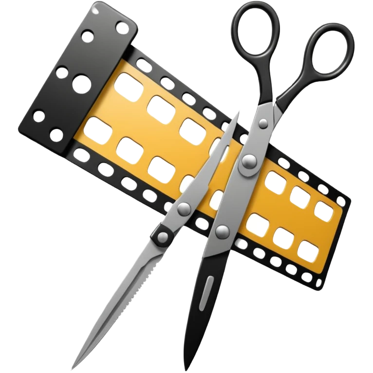 film strip with scissors cutting it emoji