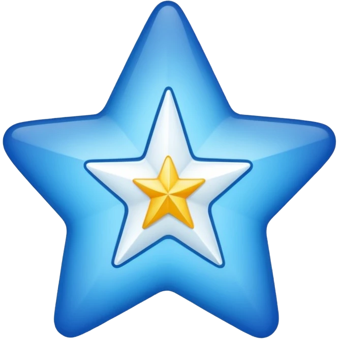 Create a verified badge a blue star with a white verified sign in middle emoji