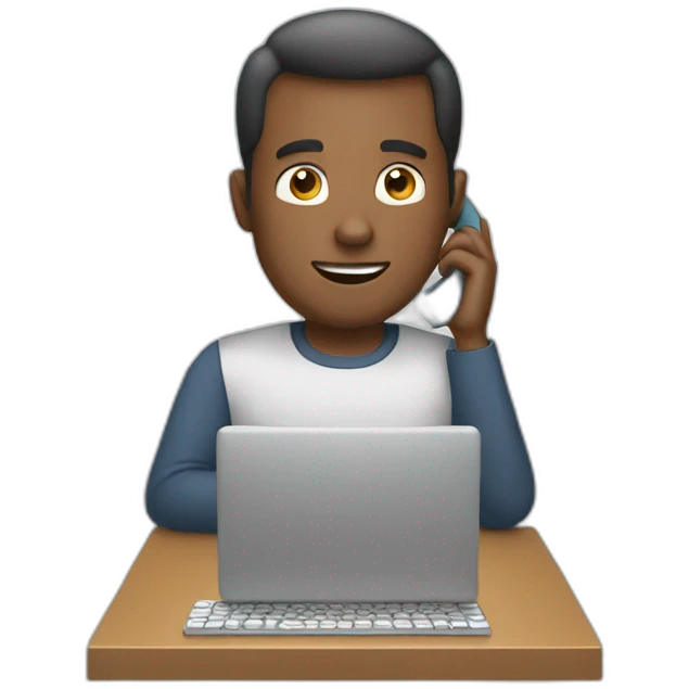 white guy typing on the phone emoji