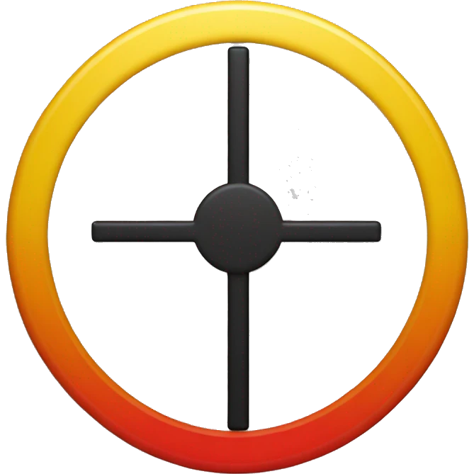 black and red rectangle with a medium-sized yellow circle in the middle emoji
