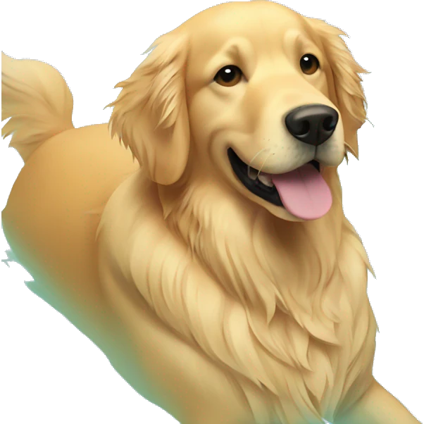 golden retriever dog in the pool emoji